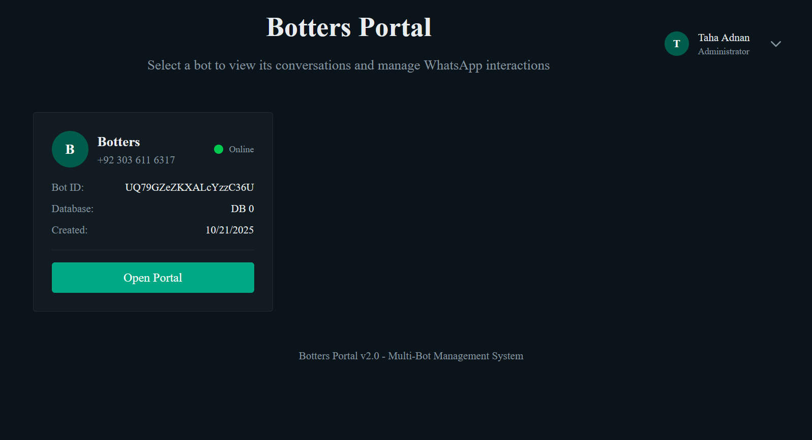 BottersPK Portal Dashboard - Manage your WhatsApp bots and view analytics